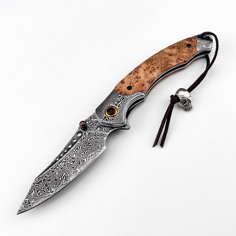 Vintage Collectible Knives - Couteau pliant à motif Damas haute