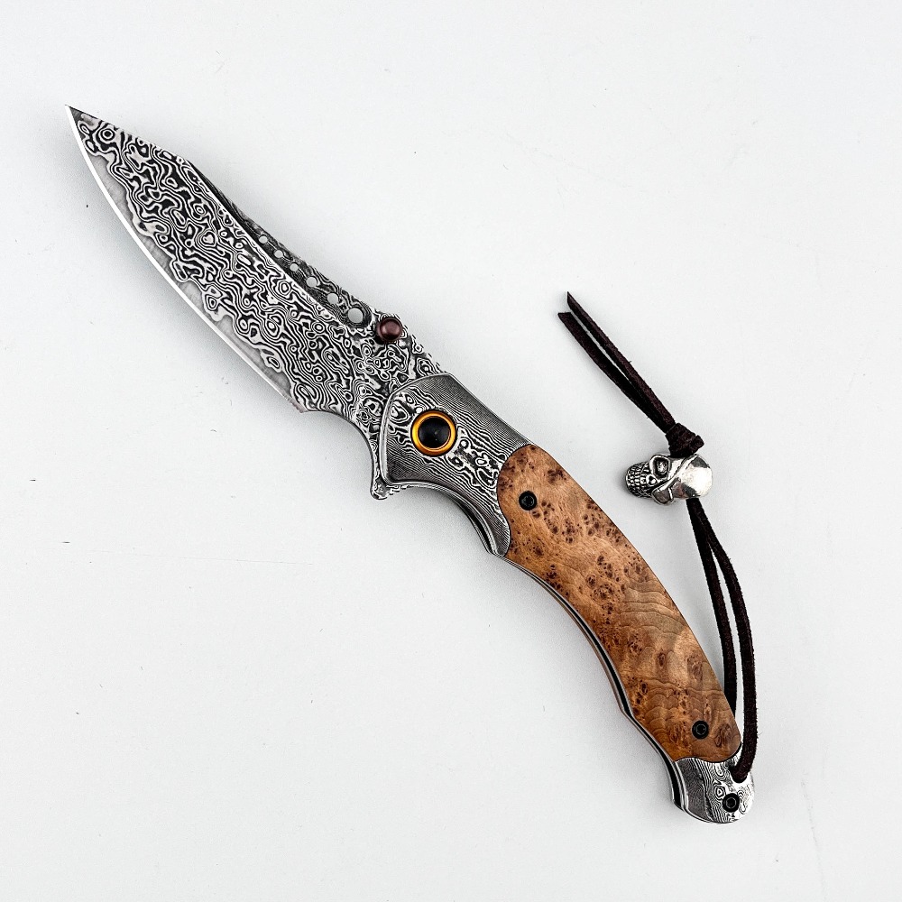 Vintage Collectible Knives - Couteau pliant à motif Damas haute
