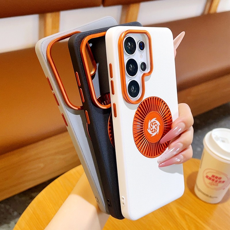 Camera Leather Case - Coque magnétique MagSafe pour Samsung Galaxy