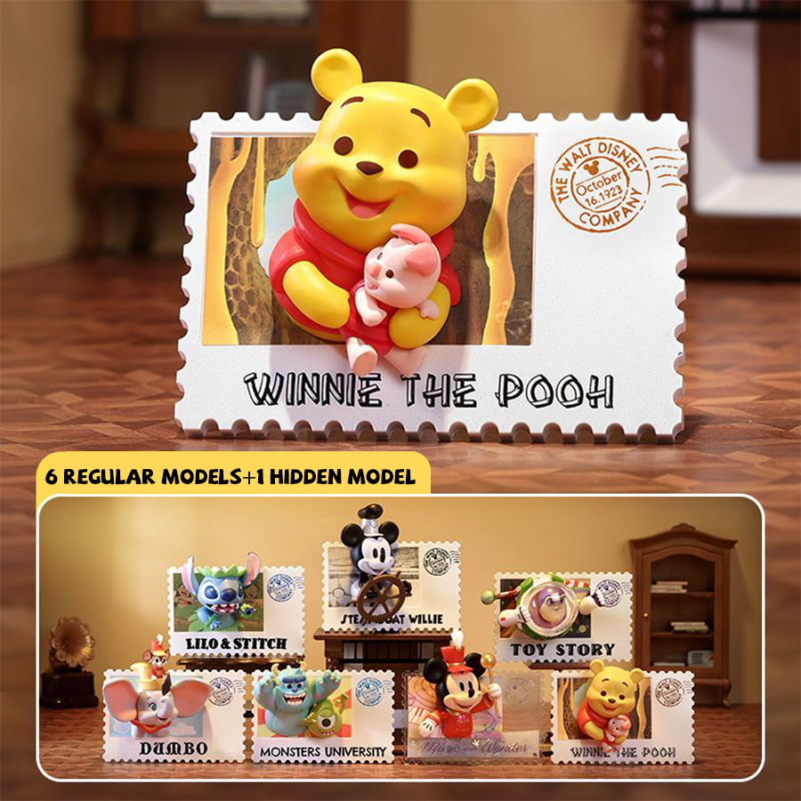 Collectible Vintage Disney Stamps - MINISO Disney Blind Box Série Timbres