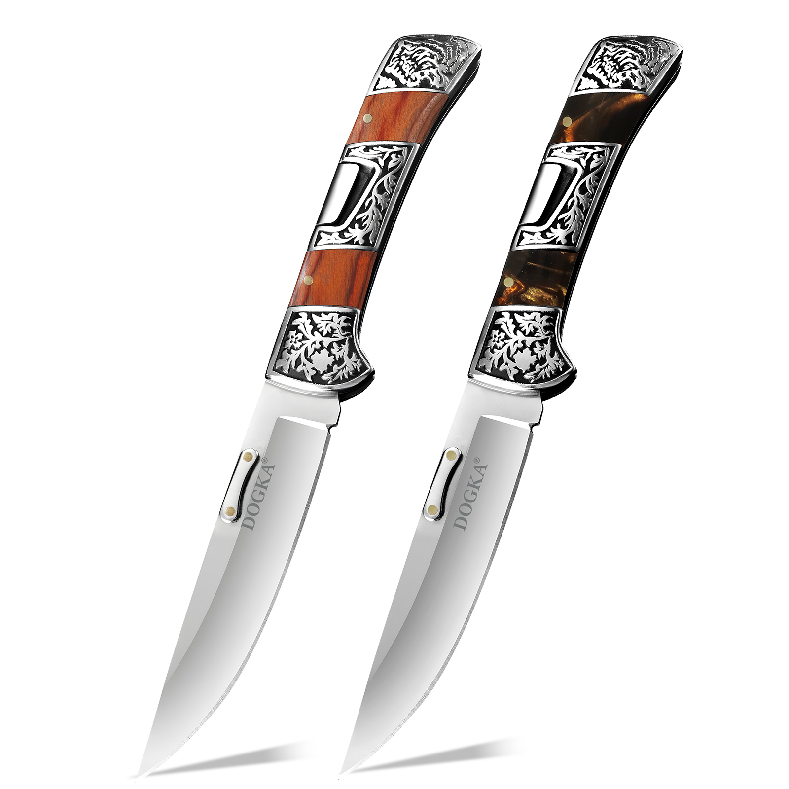 Vintage Collectible Knives - Couteau de poche pliant vintage gravé,